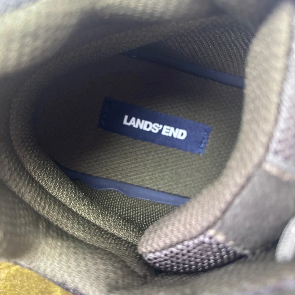 Lands End Mens Hiking Boots Olive Green Suede Mesh Water Repellent‎ Size 11 NWOB